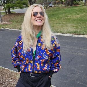Vintage Bee Wild Like New Cleaned Western Blue Jacket W/Cowboy Boots S, $68